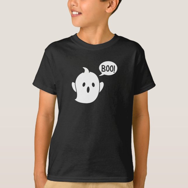 Cute Ghost Halloween T-Shirt (Front)
