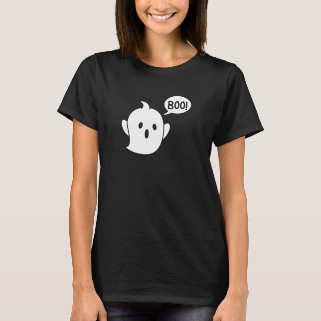 Cute Ghost Halloween T-Shirt (Front)