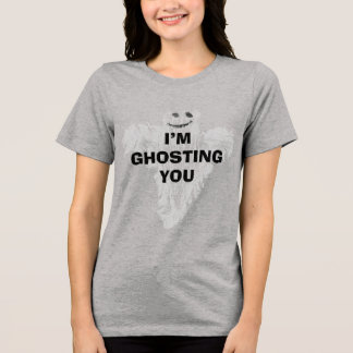 Cute Ghost Halloween T-Shirt Tri-Blend Shirt