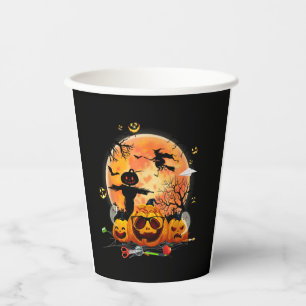 Cute Ghost Halloween Teacher Trick Or Teach Elemen Paper Cups