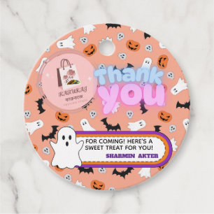 Cute Ghost Halloween Thank You Favour Tags