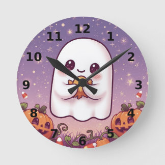Cute Ghost Halloween Wall Clock ⏰👻