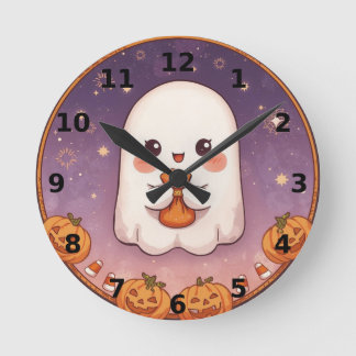 Cute Ghost Halloween Wall Clock