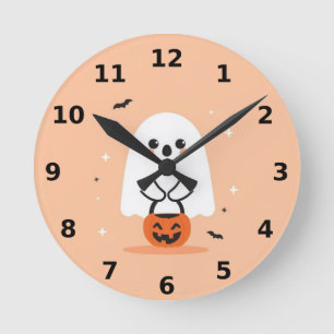 Cute Ghost Halloween Wall Clock – Spooky Decor