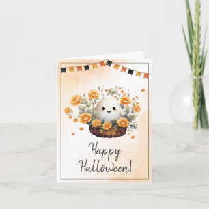Cute Ghost Happy Halloween Card
