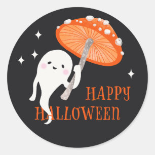 Cute Ghost Happy Halloween Classic Round Sticker
