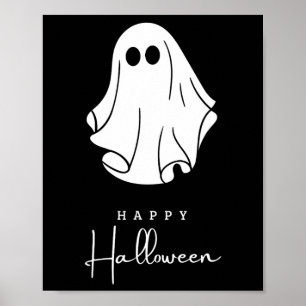 Cute Ghost Happy Halloween Graphic For Kids Poster