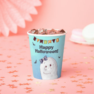 Cute Ghost Happy Halloween Paper Cups