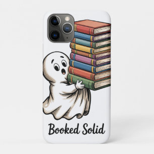 Cute Ghost Holding a Tall Stack of Books iPhone 11 Pro Case