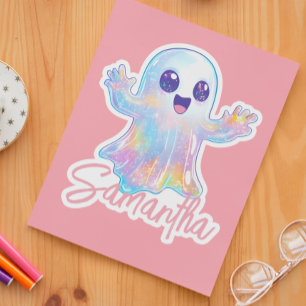 Cute Ghost Holographic Look Halloween Custom