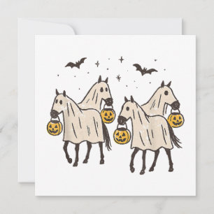 Cute Ghost Horses Halloween Trick or Treat Invitation