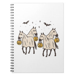 Cute Ghost Horses Halloween Trick or Treat Notebook
