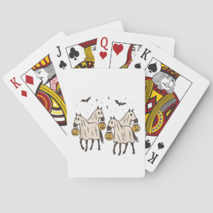 Cute Ghost Horses Halloween Trick or Treat Playing Cards