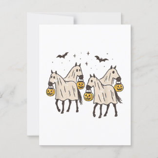 Cute Ghost Horses Halloween Trick or Treat Postcard