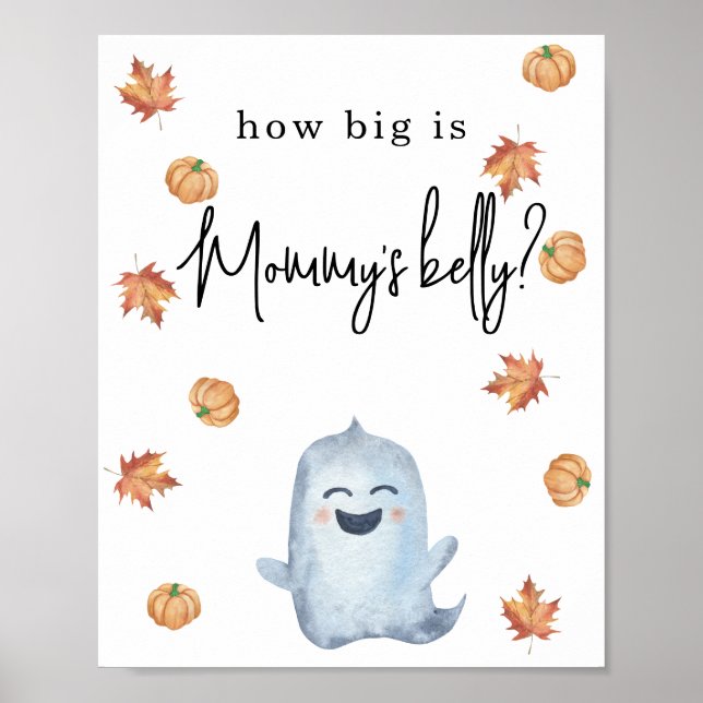 Cute ghost - How big is Mummy's belly Poster (Front)