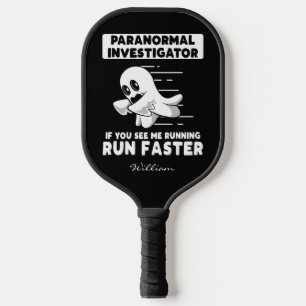 Cute Ghost Hunter Personalised Birthday Gag Pickleball Paddle