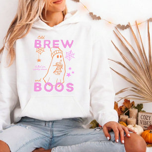 Cute Ghost Iced Coffee Cold Brew And Boos Graphic Hoodie