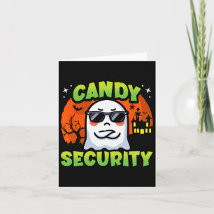 Cute Ghost Kids Halloween - Candy Security - Funny Card