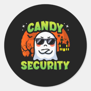 Cute Ghost Kids Halloween - Candy Security - Funny Classic Round Sticker