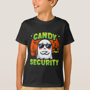 Cute Ghost Kids Halloween - Candy Security - Funny T-Shirt