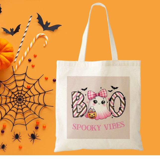 Cute Ghost Kids Halloween Tote Bag (Creator Uploaded)