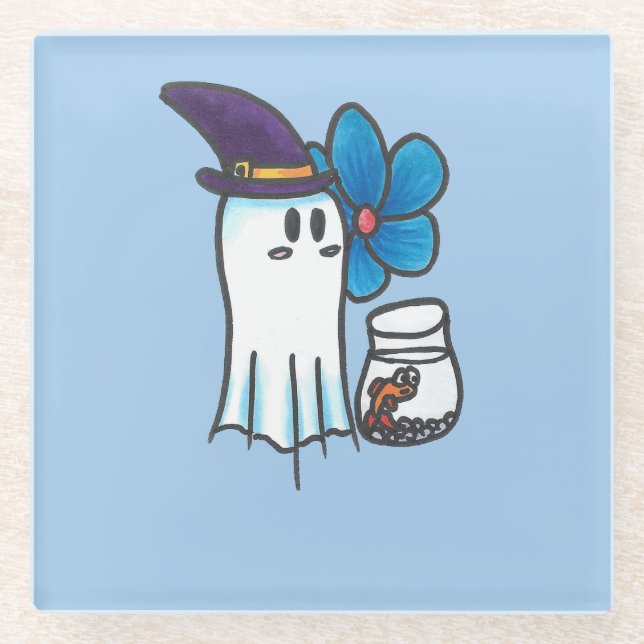 Cute Ghost Kurt Spoopyton Coaster (Front)