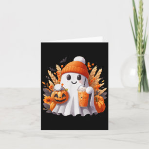 Cute Ghost Lace Toddler Ghost Pumpkin Ice Coffee H Card