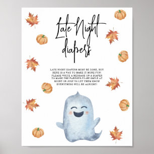 Cute ghost - Late Night diapers Poster