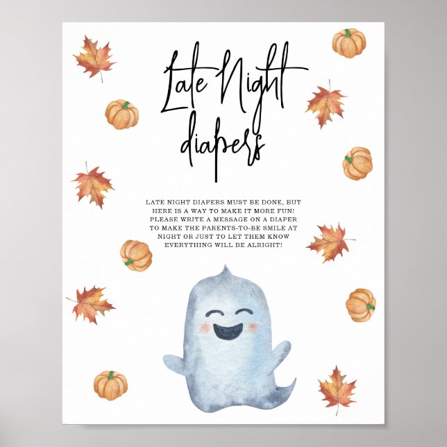 Cute ghost - Late Night diapers Poster (Front)