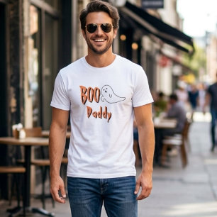 Cute Ghost Little Boo Daddy HalloweenBaby Shower T-Shirt