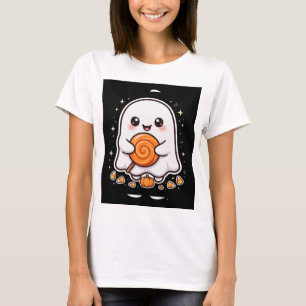 Cute Ghost Lollipop Candy Halloween T-Shirt