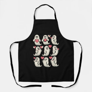 Cute Ghost Lover Heart Valentines Day Funny Couple Apron