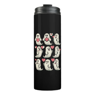 Cute Ghost Lover Heart Valentines Day Funny Couple Thermal Tumbler