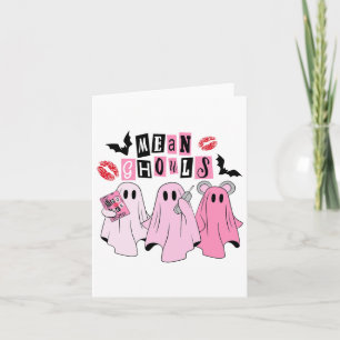 Cute Ghost Mean Ghouls Fun Halloween Costume Spook Card