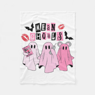 Cute Ghost Mean Ghouls Fun Halloween Costume Spook Fleece Blanket