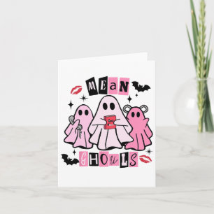 Cute Ghost Mean Ghouls Funny Halloween Costume Spo Card