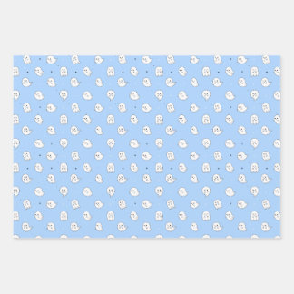 Cute Ghost Multi colour Pattern Wrapping Paper Sheet