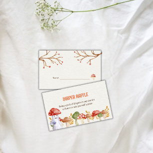 Cute Ghost Mushroom Halloween Diaper Raffle  Enclosure Card