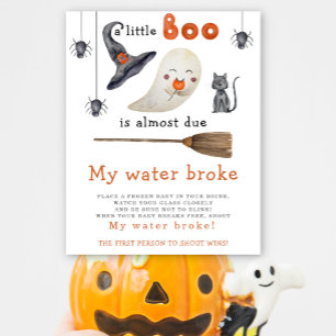 Cute ghost - my water broke baby shower poster