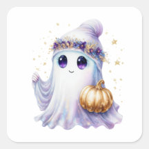 Cute Ghost Neon Halloween Spooky Seasonal Bougie