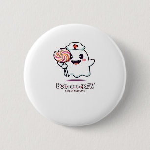 Cute Ghost Nurse Boo Boo Crew Halloween Classic T- 6 Cm Round Badge