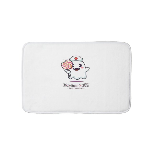 Cute Ghost Nurse Boo Boo Crew Halloween Classic T- Bath Mat (Front)