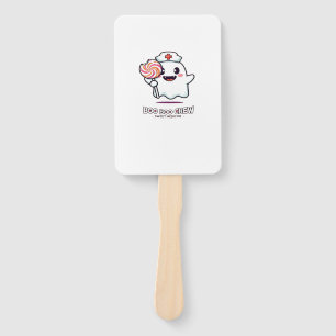 Cute Ghost Nurse Boo Boo Crew Halloween Classic T- Hand Fan