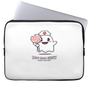 Cute Ghost Nurse Boo Boo Crew Halloween Classic T- Laptop Sleeve
