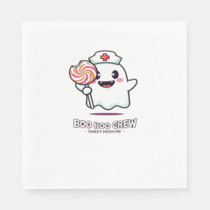 Cute Ghost Nurse Boo Boo Crew Halloween Classic T- Napkin