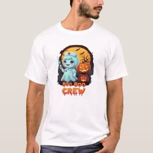 Cute Ghost Nurse - Boo Boo Crew Halloween Fun Clas T-Shirt
