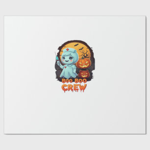 Cute Ghost Nurse - Boo Boo Crew Halloween Fun Clas Wrapping Paper