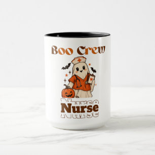 Cute Ghost Nurse Boo Crew Halloween Medical Mug