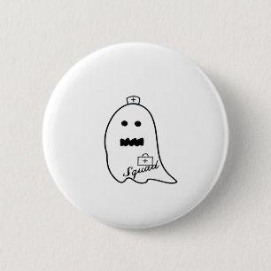 Cute Ghost Nurse Halloween Hand drawn Hospital Sta 6 Cm Round Badge