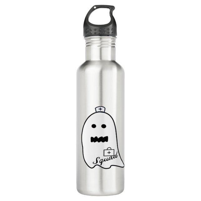 Cute Ghost Nurse Halloween Hand drawn Hospital Sta 710 Ml Water Bottle (Front)
